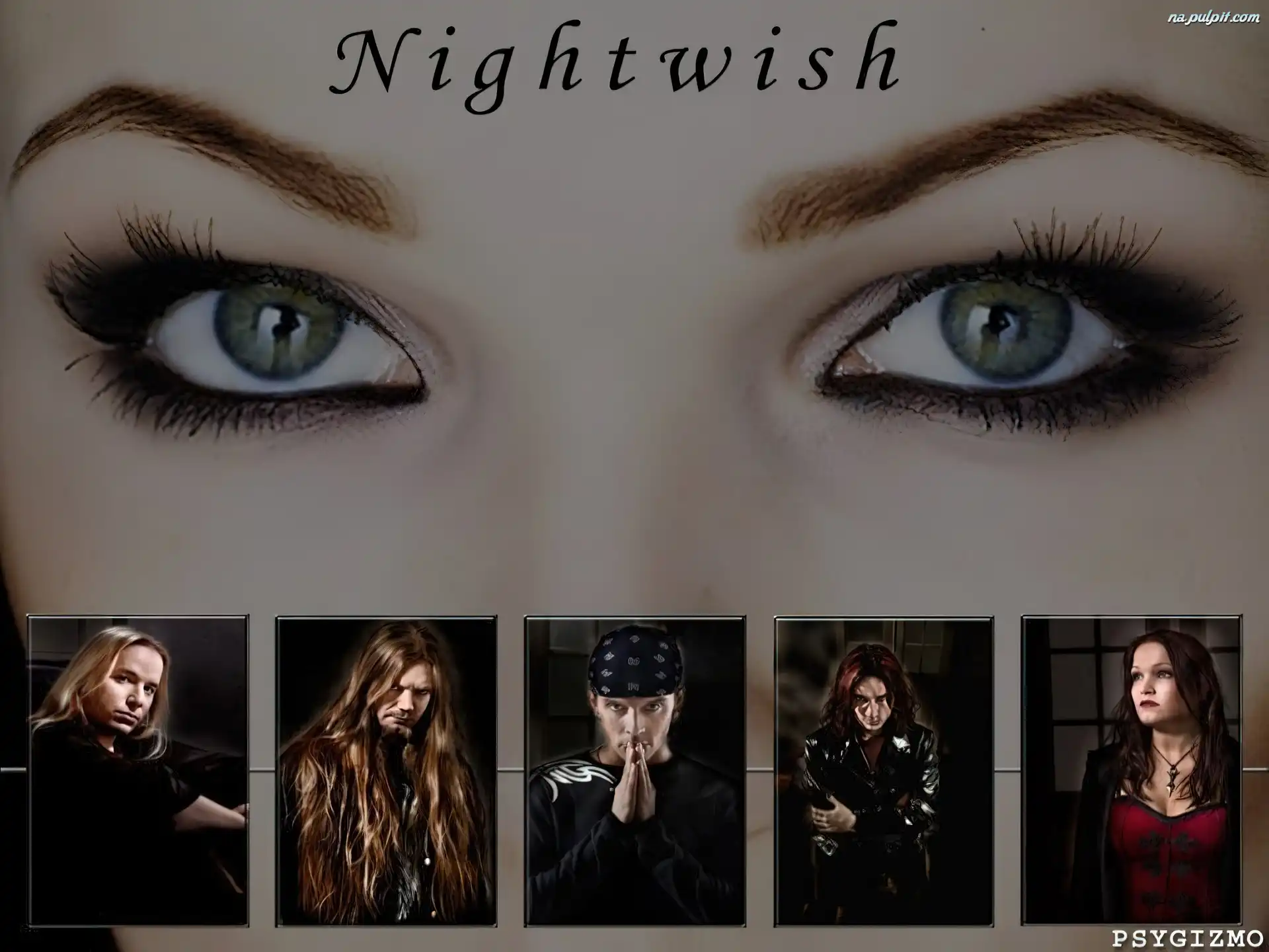 twarze, spojrzenie, oczy, Nightwish, zespół